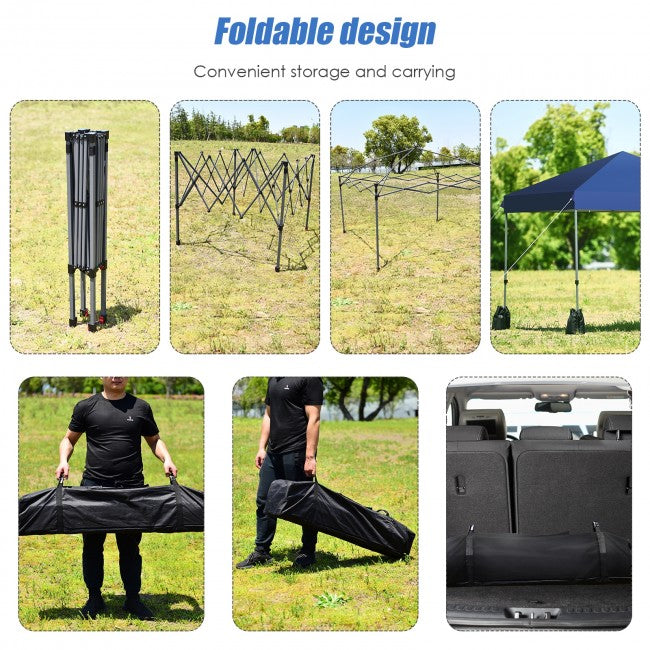 8 x 8 Feet Outdoor Canopy Tent with Roller Bag and Sand Bags/Blue