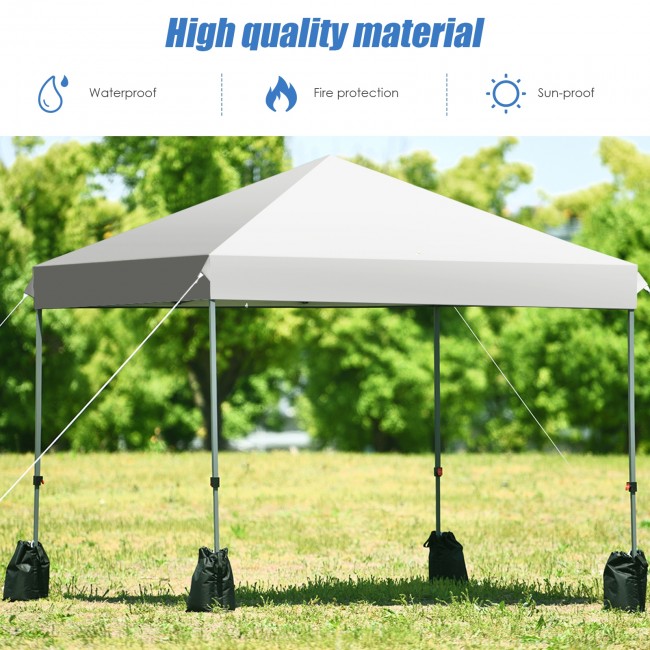 8 x 8 Feet Outdoor Canopy Tent with Roller Bag and Sand Bags/White