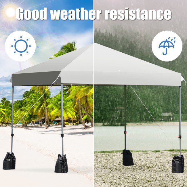 8 x 8 Feet Outdoor Canopy Tent with Roller Bag and Sand Bags/White
