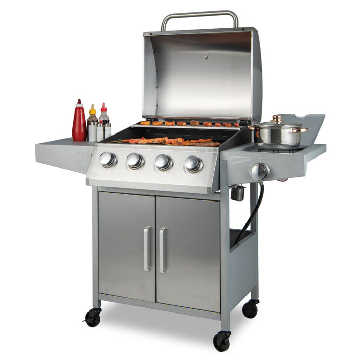Stainless Steel BBQ Grill 5 Burner With Side Burner
