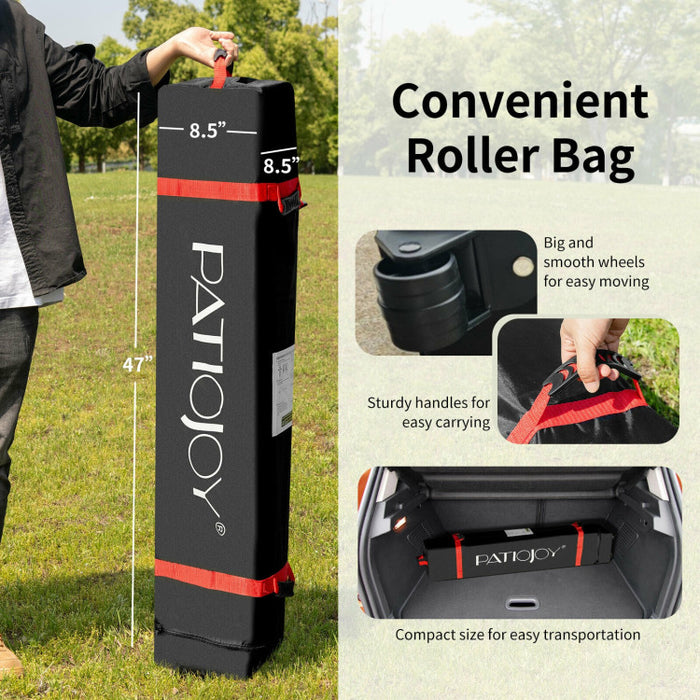 8' x 8' Outdoor Pop Up Tent Canopy Sun Shelter with Roller Bag