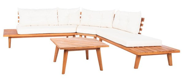 Lansen 4 Piece Corner Living Set/Natural Beige Cushion