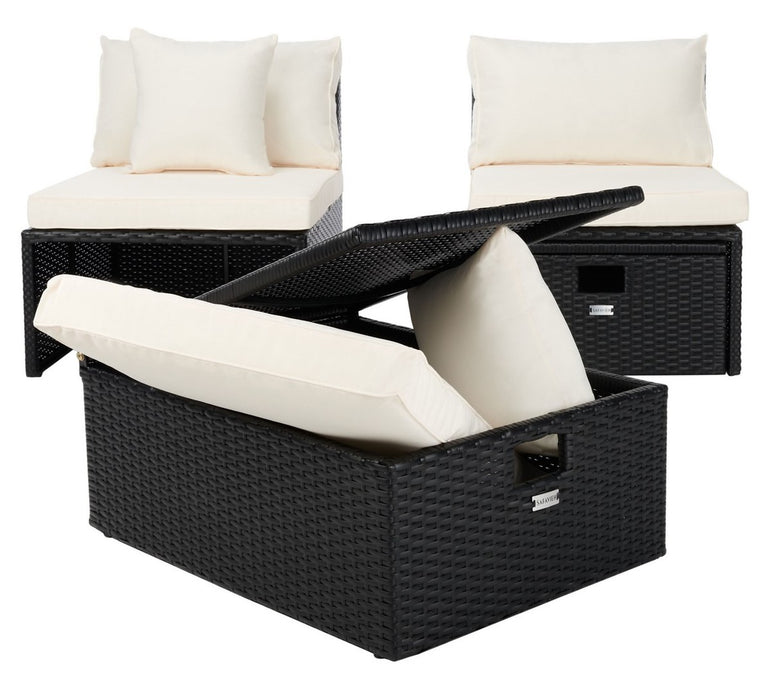 Pramla Outdoor Sette With Ottoman/Black - Cool Stuff & Accessories