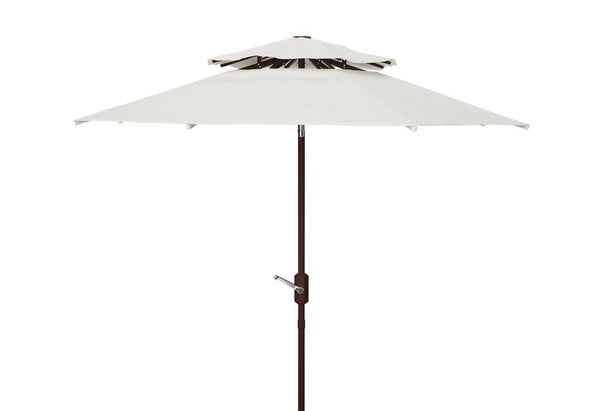 Lorenia 9ft Double Top Market Umbrella/White