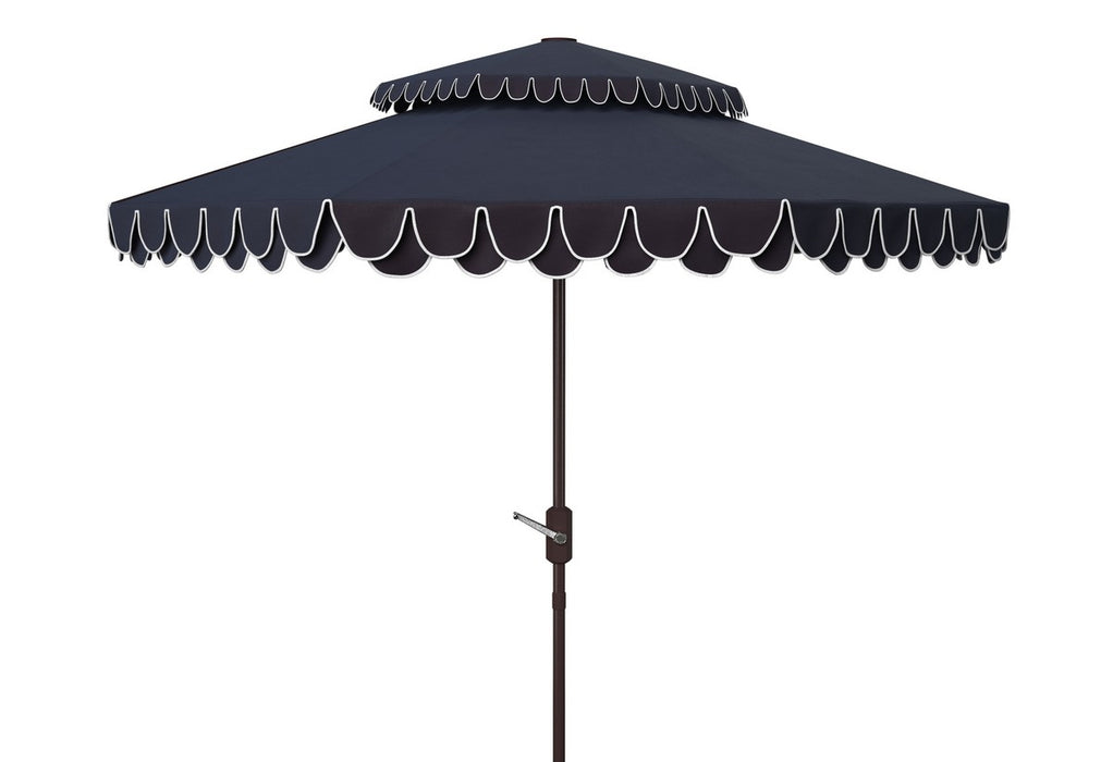 Elegant Valance 9ft Double Top Umbrella/Navy - Cool Stuff & Accessories