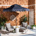 Elegant Valance 9ft Double Top Umbrella/Navy - Cool Stuff & Accessories