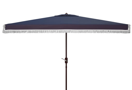 Milan Fringe 6.5 X 10 Ft Rect Crank Umbrella/Navy - Cool Stuff & Accessories