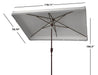 Milan Fringe 6.5 X 10 Ft Rect Crank Umbrella/White - Cool Stuff & Accessories