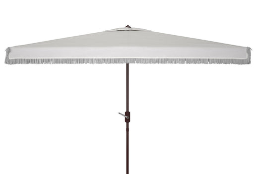 Milan Fringe 6.5 X 10 Ft Rect Crank Umbrella/White - Cool Stuff & Accessories