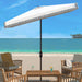 Milan Fringe 6.5 X 10 Ft Rect Crank Umbrella/White - Cool Stuff & Accessories