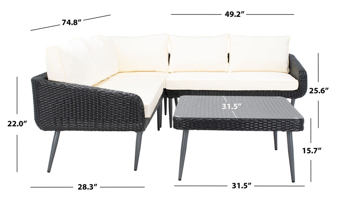 Onri 3 Pc Sofa Set/ Brown/ Grey