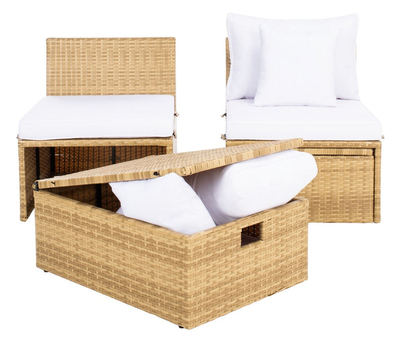 Pramla Outdoor Sette With Ottoman/ Natural White - Cool Stuff & Accessories