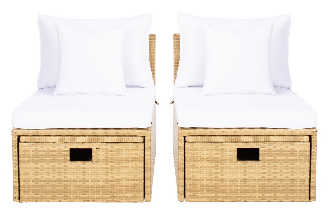 Pramla Outdoor Sette With Ottoman/ Natural White - Cool Stuff & Accessories