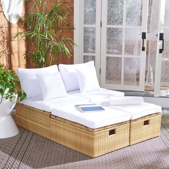 Pramla Outdoor Sette With Ottoman/ Natural White - Cool Stuff & Accessories