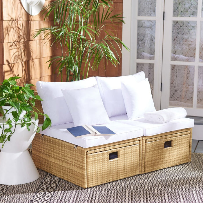 Pramla Outdoor Sette With Ottoman/ Natural White - Cool Stuff & Accessories