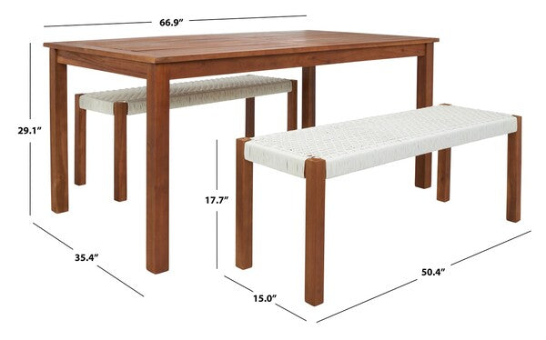 Aquina Dining Set/Natural White