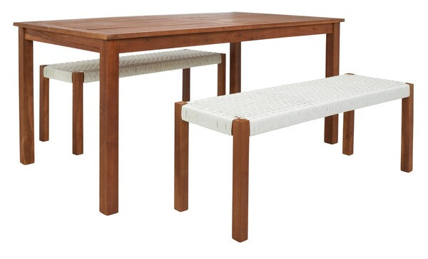 Aquina Dining Set/Natural White