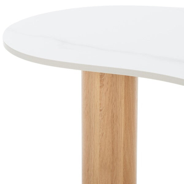 Aurora Curvy Coffee Table/ White/ Natural