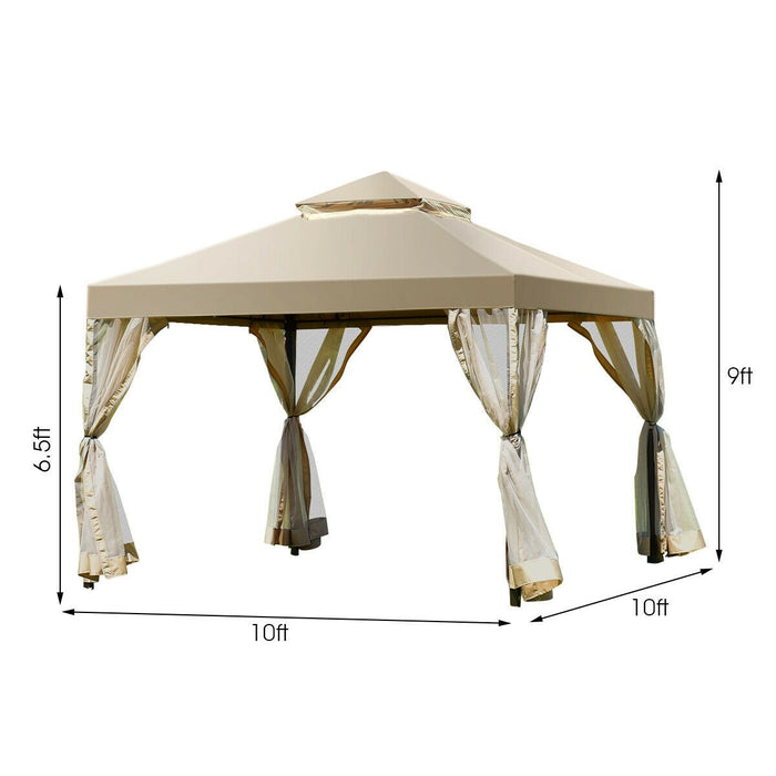 Outdoor 2-Tier 10' x 10' Screw-free Structure Shelter Gazebo Canopy - Cool Stuff & Accessories