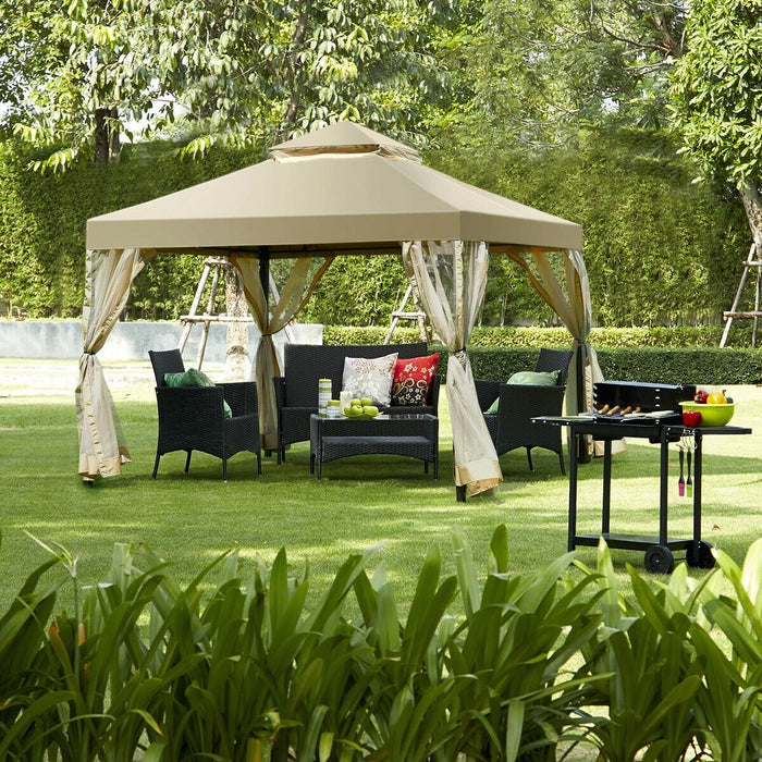 Outdoor 2-Tier 10' x 10' Screw-free Structure Shelter Gazebo Canopy - Cool Stuff & Accessories