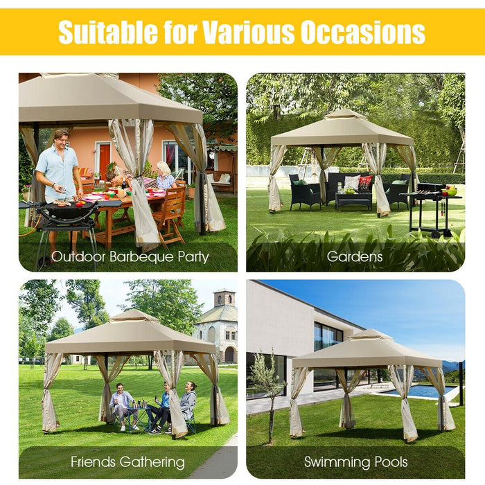 Outdoor 2-Tier 10' x 10' Screw-free Structure Shelter Gazebo Canopy - Cool Stuff & Accessories