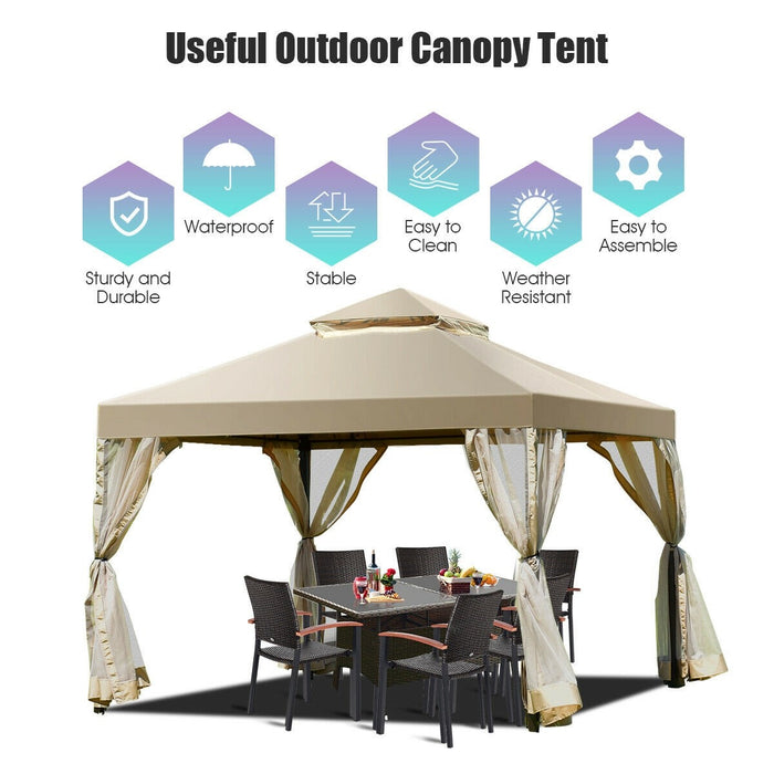 Outdoor 2-Tier 10' x 10' Screw-free Structure Shelter Gazebo Canopy - Cool Stuff & Accessories