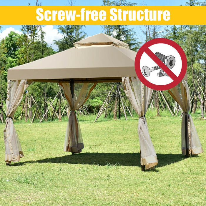 Outdoor 2-Tier 10' x 10' Screw-free Structure Shelter Gazebo Canopy - Cool Stuff & Accessories