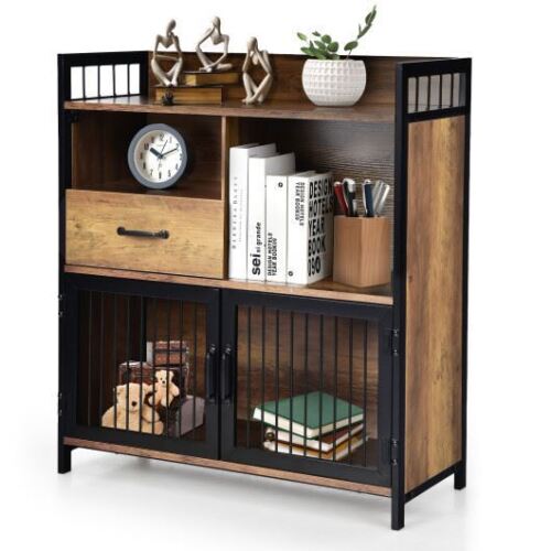 Buffet Cabinet with Drawer and Wood Storage Shelf