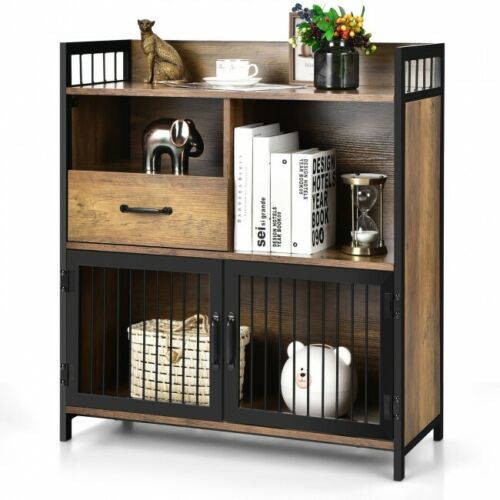 Buffet Cabinet with Drawer and Wood Storage Shelf