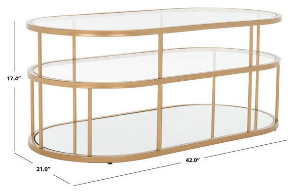 Layta 3 Shelf Coffee Table/ Gold