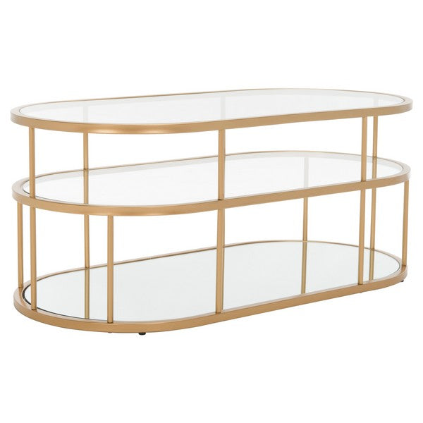 Layta 3 Shelf Coffee Table/ Gold