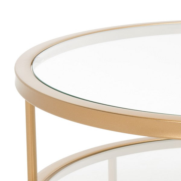 Layta 3 Shelf Coffee Table/ Gold