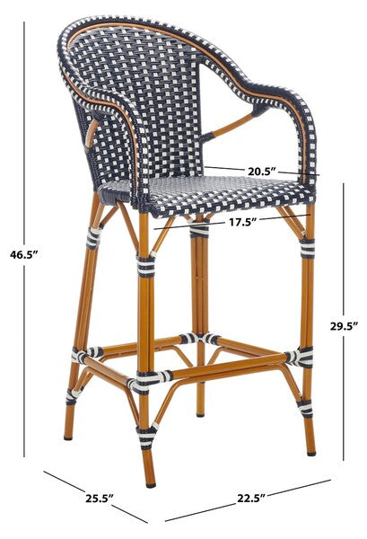 California Bar Stool/Navy/White