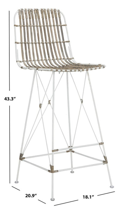Minerva Wicker Bar Stool/White wash - Cool Stuff & Accessories