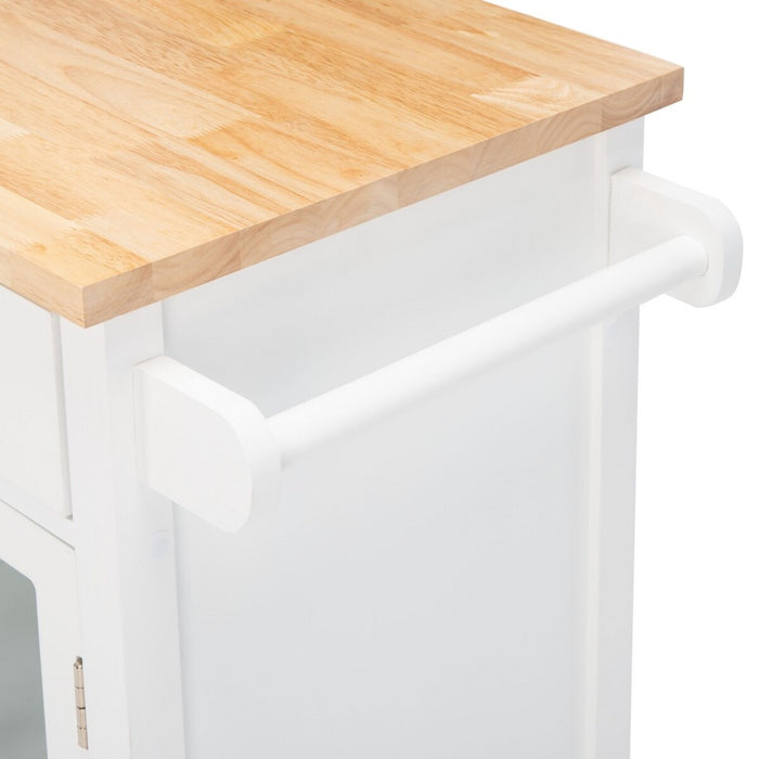Locklyn 1 Door 2 Drawer 2 Shelf Kitchen Cart/White