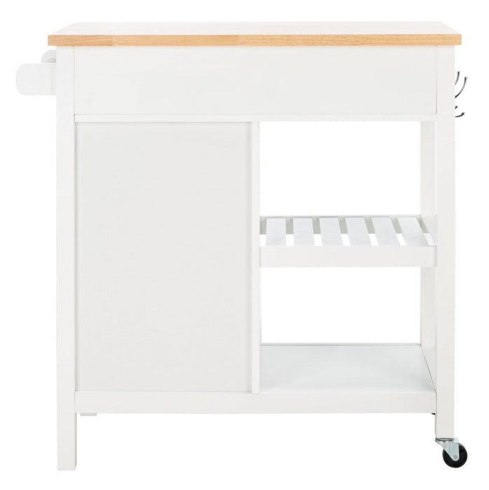 Locklyn 1 Door 2 Drawer 2 Shelf Kitchen Cart/White