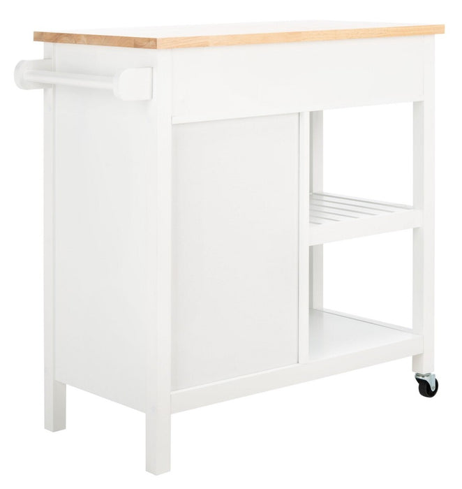 Locklyn 1 Door 2 Drawer 2 Shelf Kitchen Cart/White
