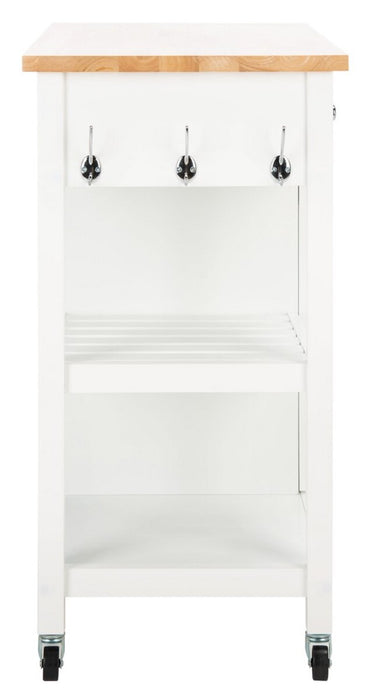 Locklyn 1 Door 2 Drawer 2 Shelf Kitchen Cart/White