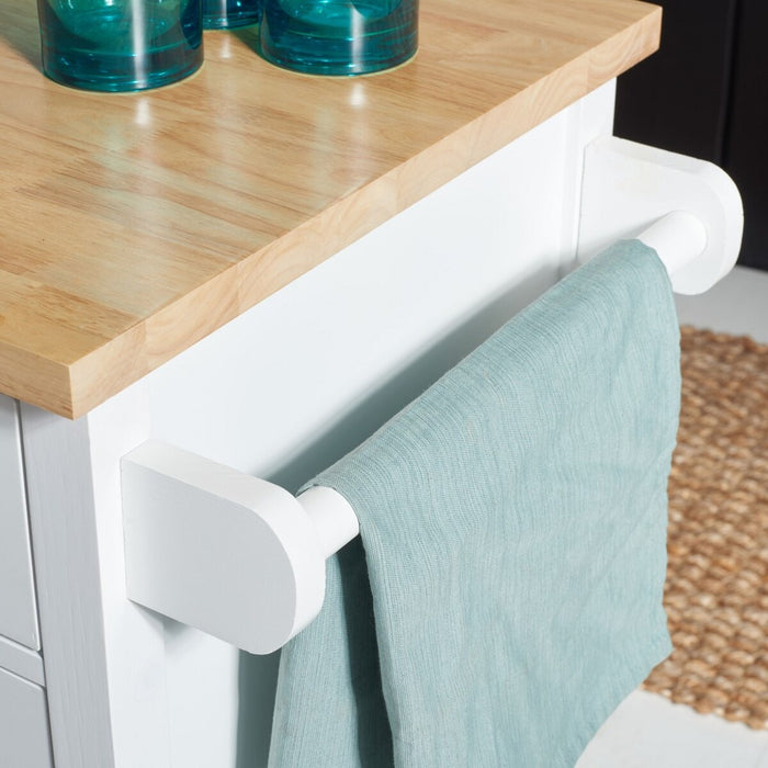 Locklyn 1 Door 2 Drawer 2 Shelf Kitchen Cart/White