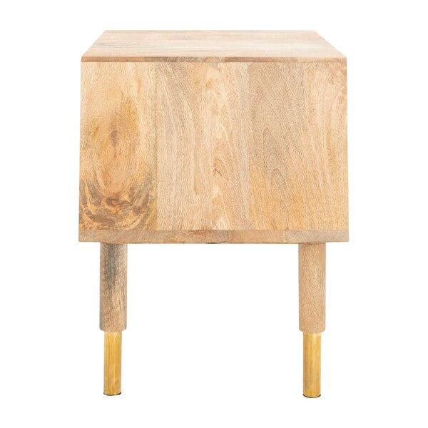 Taft 2 Drawer Cushioned Seat Bench/ Natural/ Grey