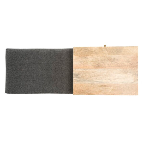 Taft 2 Drawer Cushioned Seat Bench/ Natural/ Grey