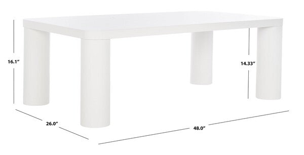 Aldous Rectangle Coffee Table/White