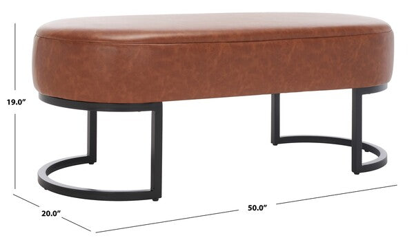 Bellezza Oval Bench/Cognac